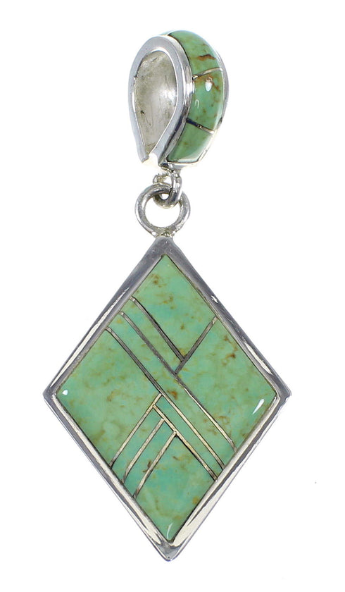 Genuine Sterling Silver Southwest Turquoise Pendant QX78915